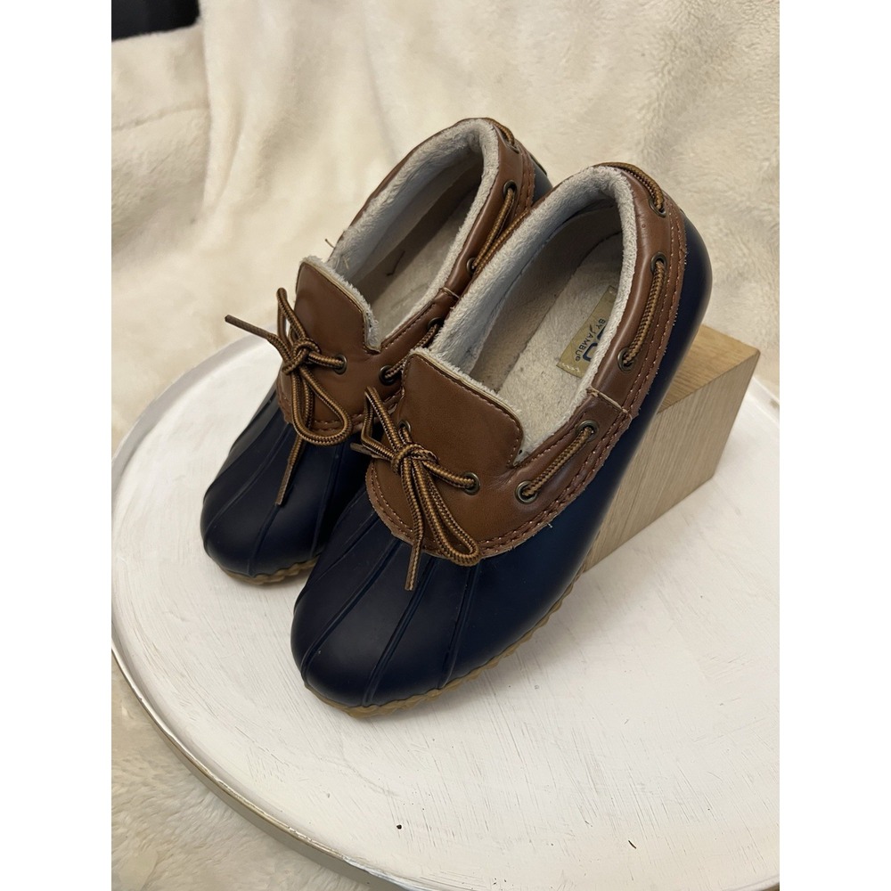 JBU Duck Shoes by Jambu Gwen Garden Ready Dark Blue Brown JB16GWN73 Women 7M